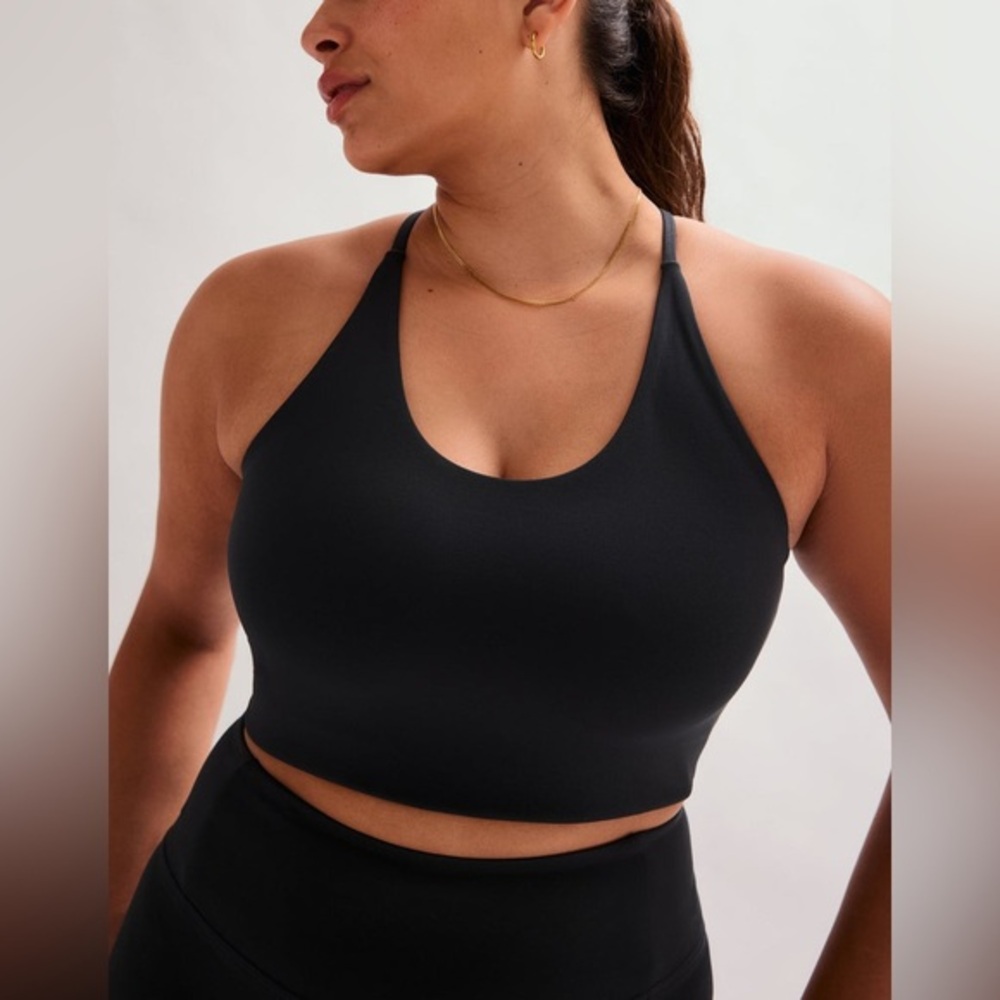 NWT Girlfriend Collective Black Cleo Halter Bra size XXS